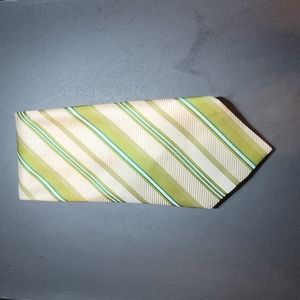Cream and green men's dress tie